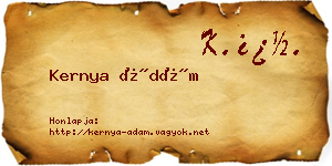 Kernya Ádám névjegykártya